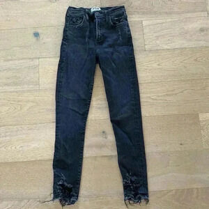agolde distressed jeans black size 24